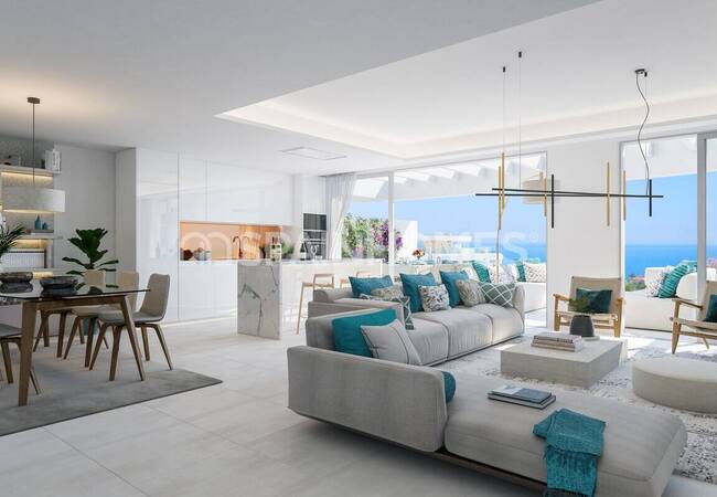 Mijas'ta Geniş Teraslı ve Deniz Manzaralı Daireler 5