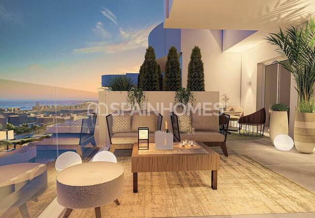 Rincon De La Victoria'da Sahile Yakın Deniz Manzaralı Daireler 22