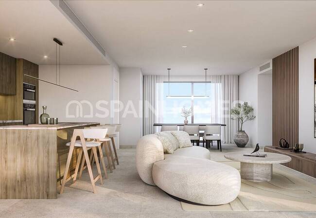 Fuengirola El Higueron'da Panoramik Deniz Manzaralı Daireler 8