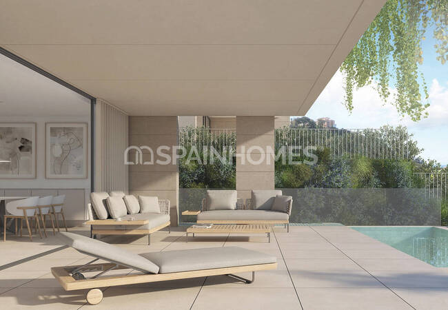 شقق في إلفيريا، ماربيا مع أحواض سباحة على السطح ومقصورة تشمس اصطناعي 11