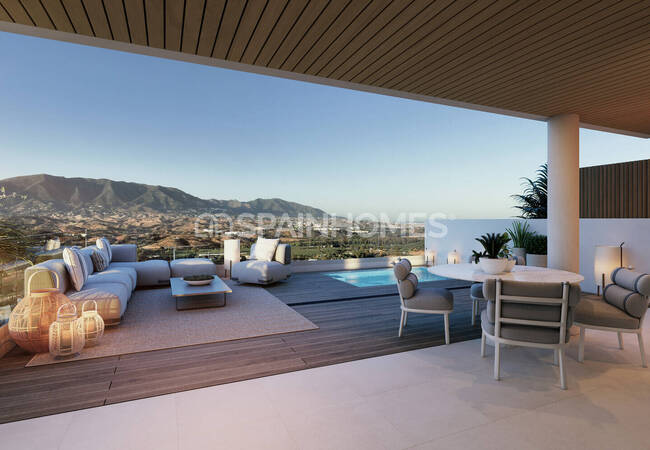 Mijas Málaga'da Deniz ve Golf Sahası Manzaralı Daireler 7