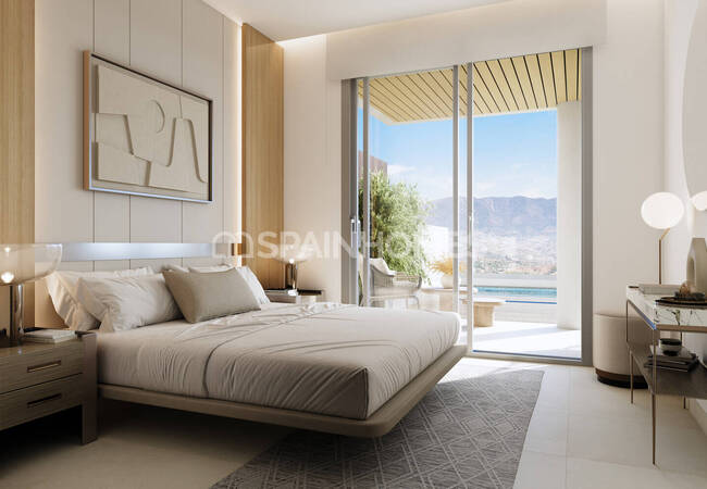 Mijas Málaga'da Deniz ve Golf Sahası Manzaralı Daireler 11