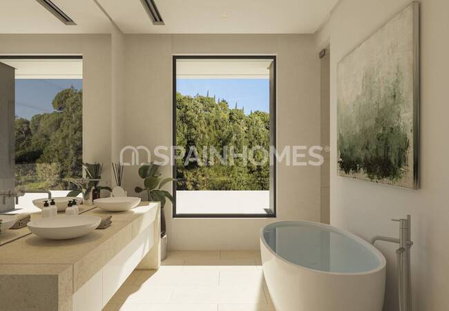 Виллы с бассейнами и садами в Бенахавис Малаге 35