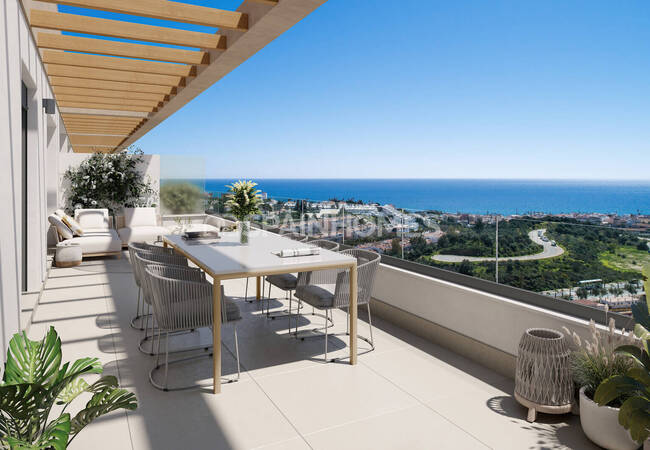 Mijas Málaga'da Plaja Yakın Teraslı Daireler 10