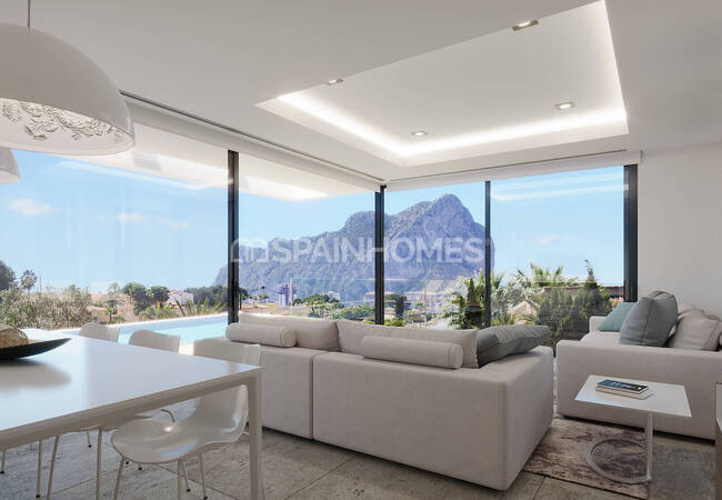 Calpe Alicante'de Deniz Manzaralı Şık Tasarımlı Müstakil Villa 3