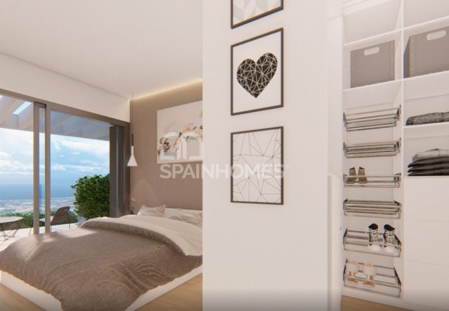 Torrox Málaga'da Modern Tasarımlı Deniz Manzaralı Daireler 13