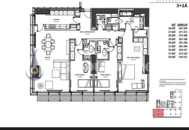 Apartments in a Complex with Comprehensive Services in Sisli 17