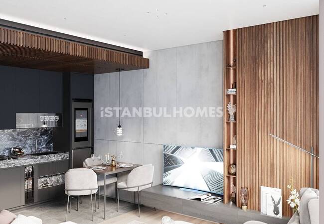 Şişli'de Galatasaray Leo Projesinde Ara Katta Açık Mutfaklı 1+0 Daire 7
