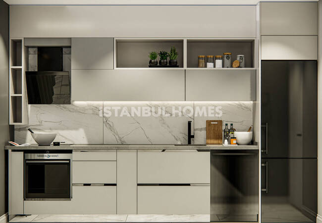 Квартиры в проекте с бассейном в Стамбуле, Эюпсултан 14