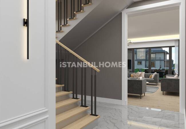 İstanbul Göktürk'te Doğa Manzaralı Yarı Müstakil Villalar 16