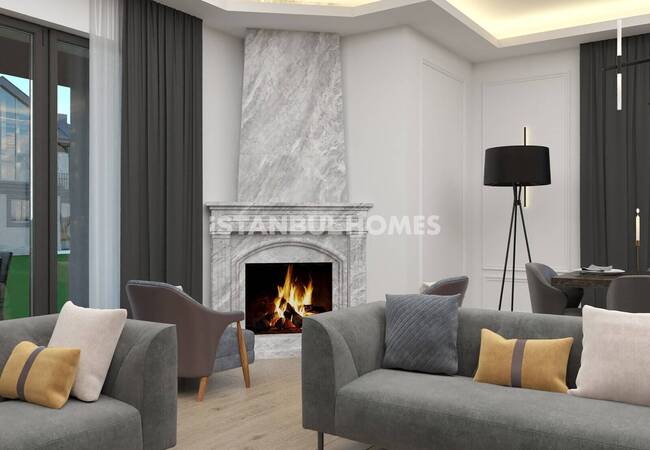 İstanbul Göktürk'te Doğa Manzaralı Yarı Müstakil Villalar 22