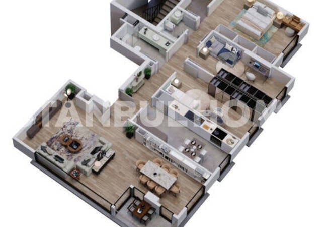 伊斯坦布尔卡德柯伊交通便利的 3 卧室公寓 1