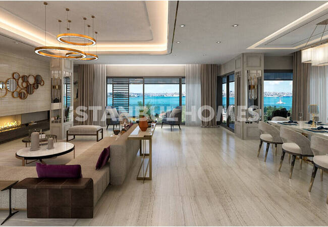 آپارتمان با معماری افقی و منظره دریا در üsküdar 3