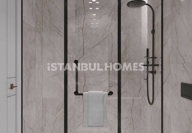 Квартиры с общим бассейном рядом с каналом Стамбул в Авджыларе 17