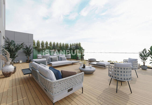 Квартиры с общим бассейном рядом с каналом Стамбул в Авджыларе 20