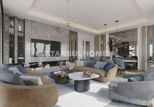 Квартиры с общим бассейном рядом с каналом Стамбул в Авджыларе 7