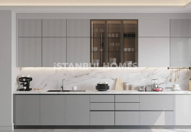 Квартиры с общим бассейном рядом с каналом Стамбул в Авджыларе 10