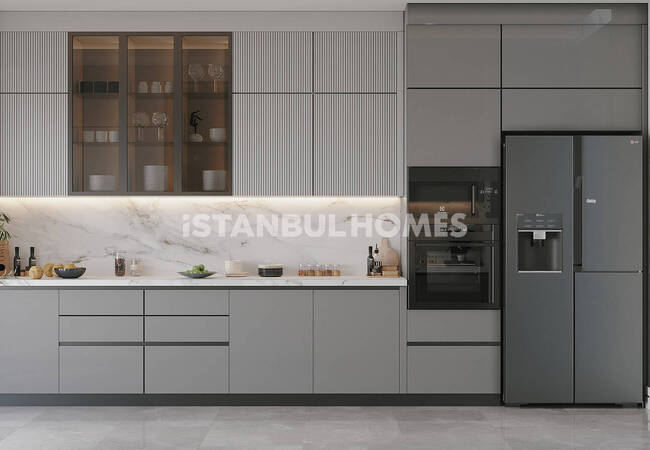 Квартиры с общим бассейном рядом с каналом Стамбул в Авджыларе 11