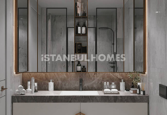 Квартиры с общим бассейном рядом с каналом Стамбул в Авджыларе 16