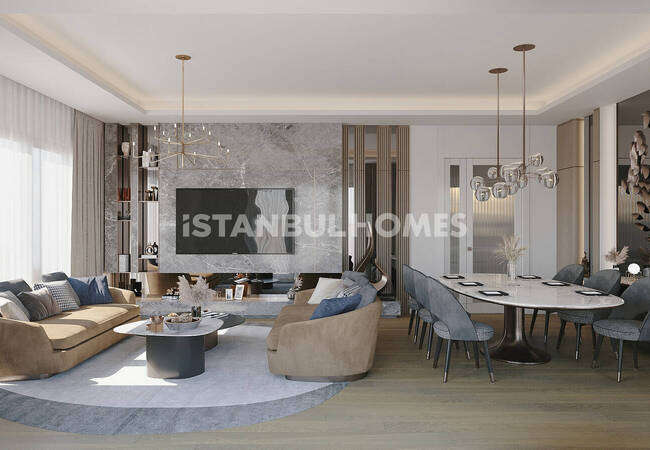 Квартиры с общим бассейном рядом с каналом Стамбул в Авджыларе 8