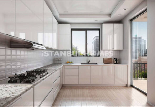Middle Floor Apartments with Car Park in Kadikoy Istanbul 4