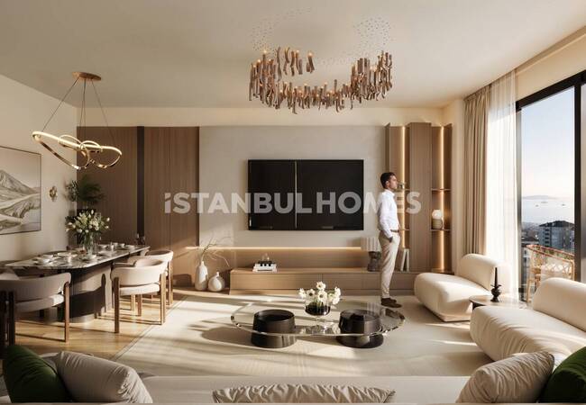 شقق تطل على البحر في مجمع يحتوي على حمام سباحة في كارتال اسطنبول 6