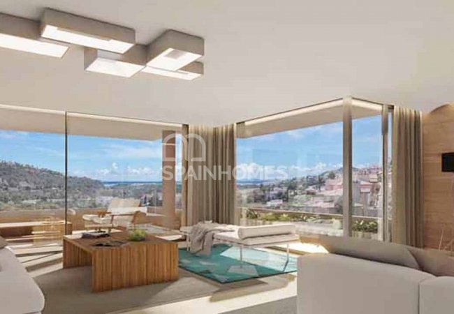 Benahavis'de Panoramik Deniz Manzaralı Teraslı Daireler 7