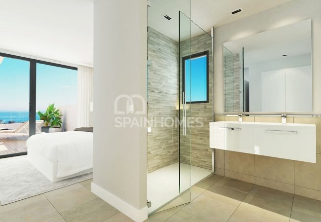 Estepona Málaga'da Havuzlu Bahçeye Sahip Modern Daireler 11