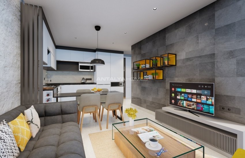 High-ceilinged Apartments Close to All Amenities in Alanya 13