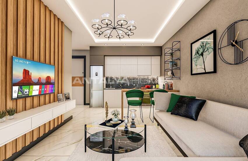 Квартиры в Алании, Авсаллар в комплексе с частным пляжем 32