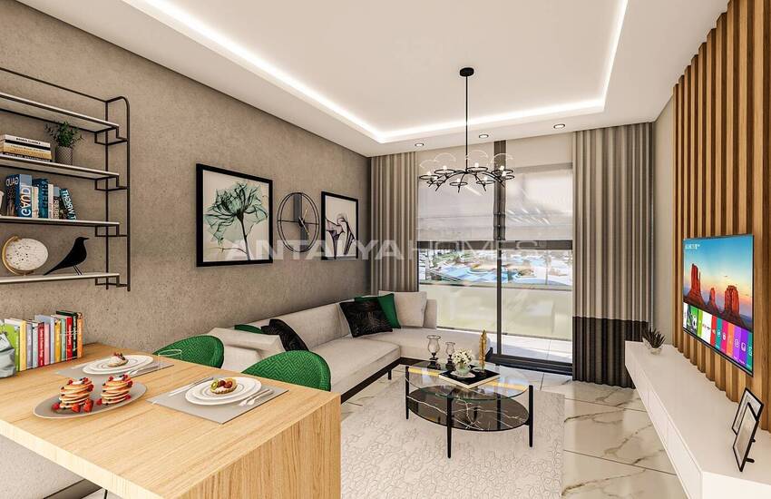 Квартиры в Алании, Авсаллар в комплексе с частным пляжем 34