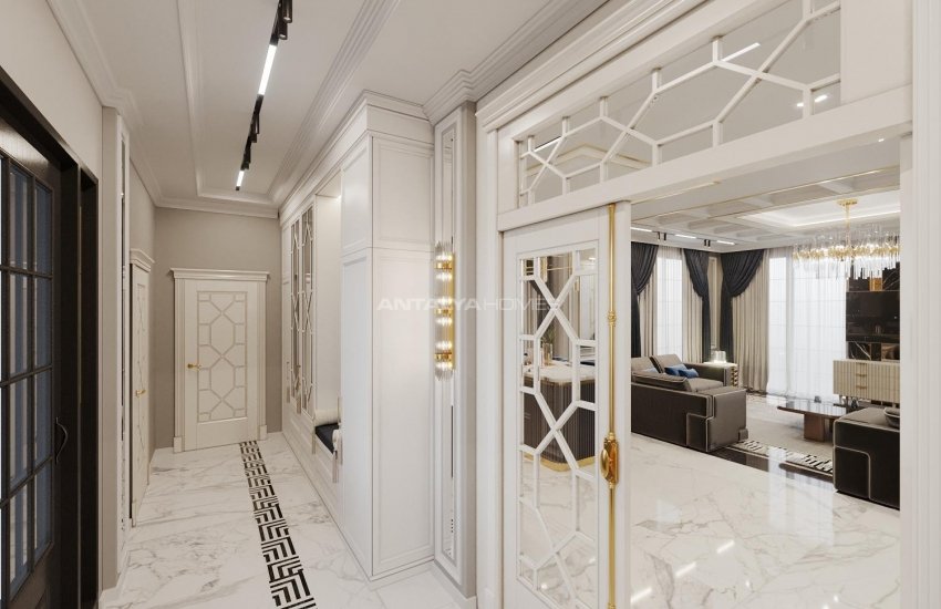 Alanya’da Deniz ve Kale Manzaralı Neoklasik Villa 14