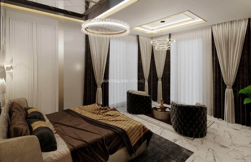 Alanya’da Deniz ve Kale Manzaralı Neoklasik Villa 20