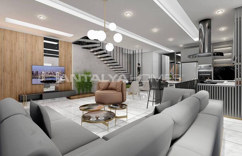 Сдвоенные Виллы Рядом с Пляжем в Алании, Авсаллар 9