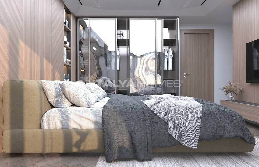 خانه های مستقل با چشم انداز دریا و استخر در آلانیا، تپه 15