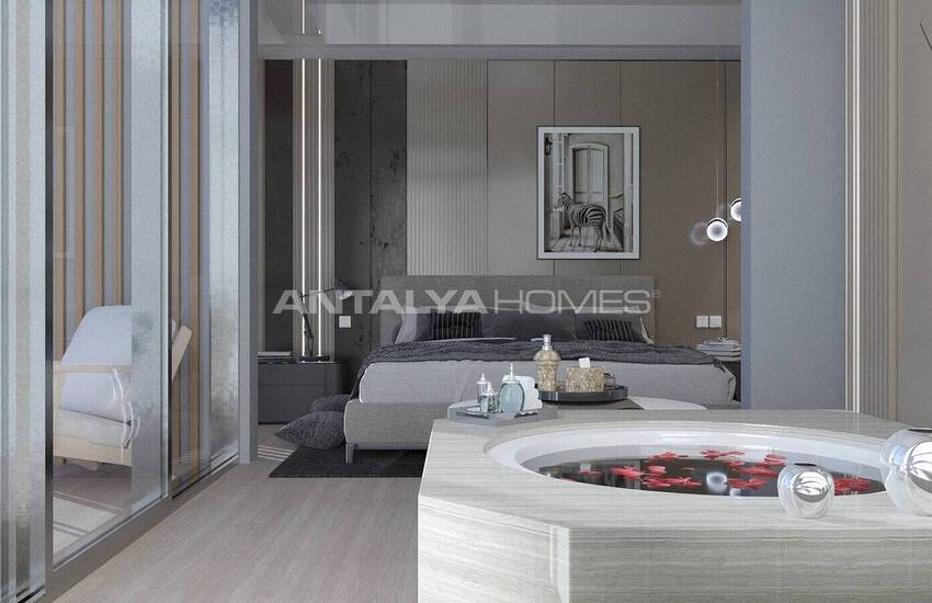 Detached Houses with Sea Views and Pools in Alanya Tepe 14