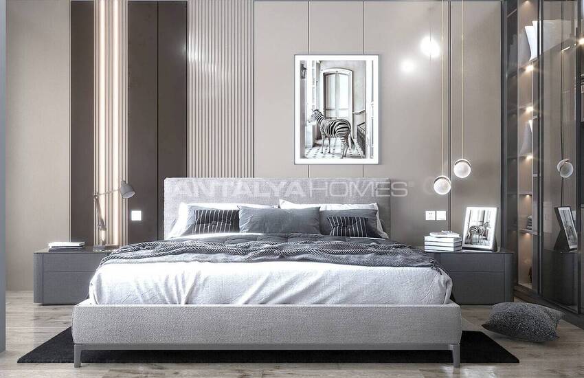 Detached Houses with Sea Views and Pools in Alanya Tepe 19