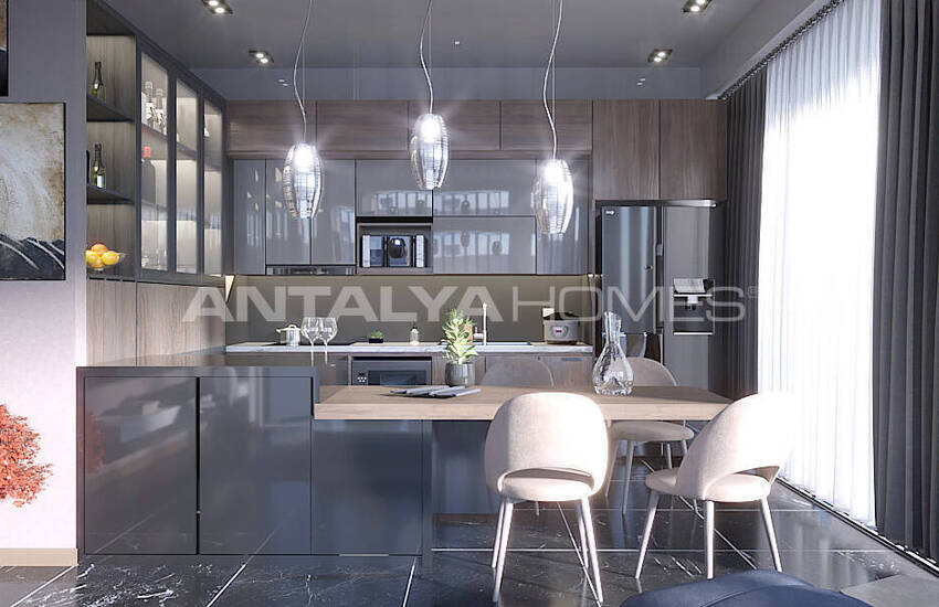 Detached Houses with Sea Views and Pools in Alanya Tepe 20