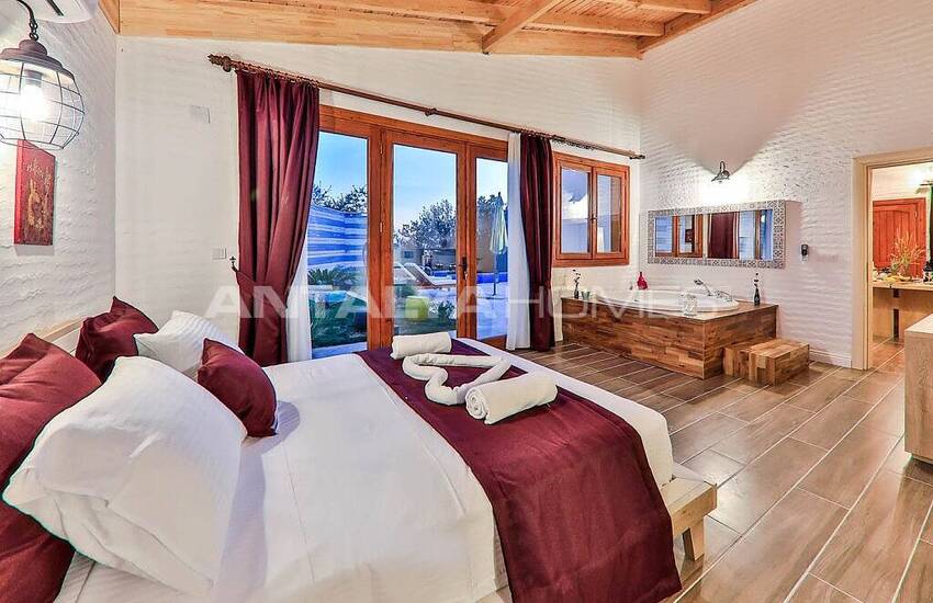Stylish Villa with Jacuzzi Intertwined with Nature in Kalkan 34