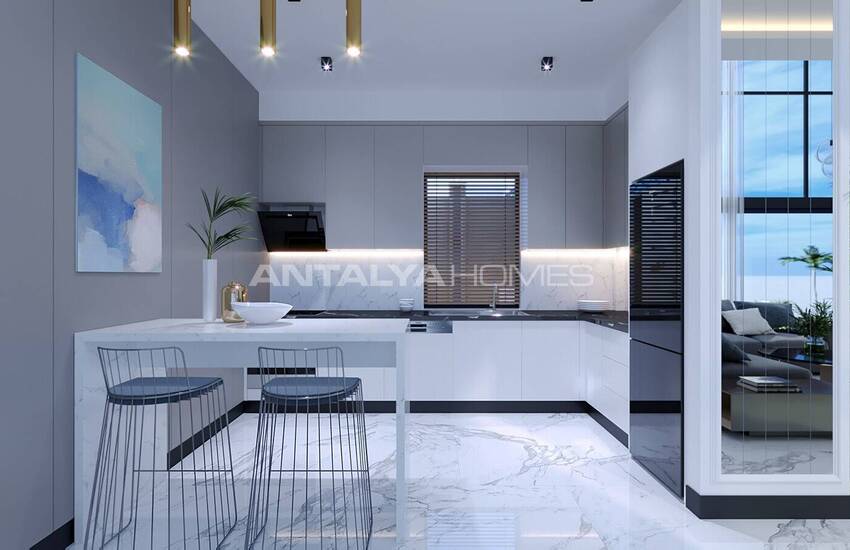 منازل مطلة على البحر مع نظام المنزل الذكي في ألانيا تيبي 24