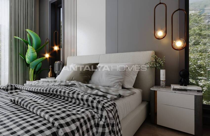 Alanya'da Şık Tasarımlı Deniz Manzaralı Villalar 16