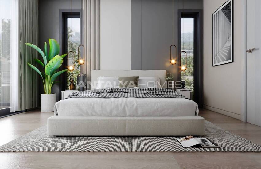 Alanya'da Şık Tasarımlı Deniz Manzaralı Villalar 15