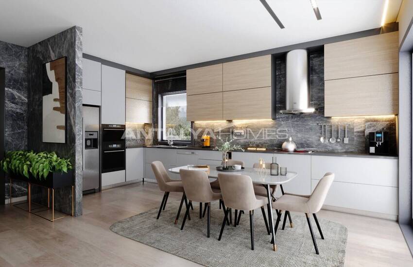 Alanya'da Şık Tasarımlı Deniz Manzaralı Villalar 14