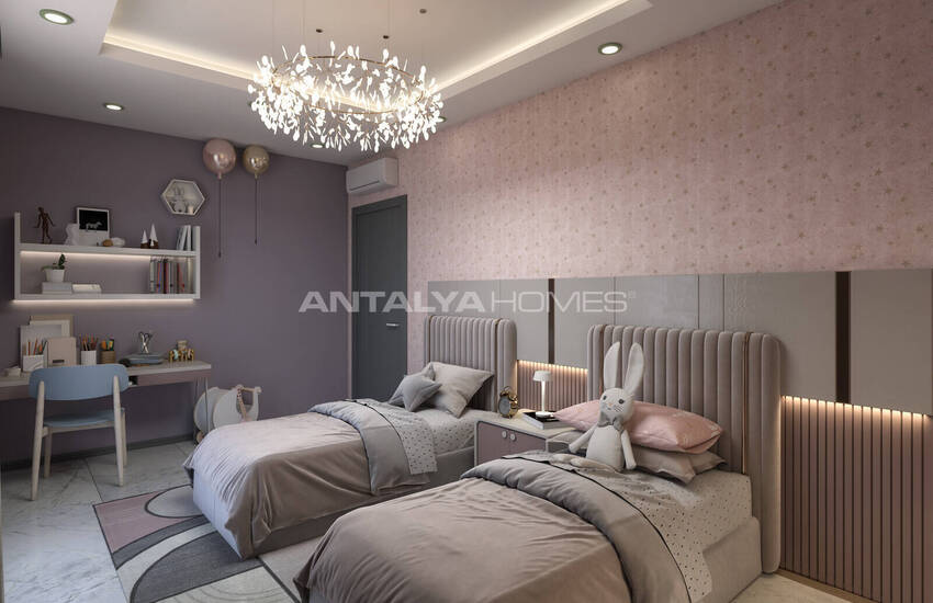 Alanya'da 3 Bloklu Sosyal Olanaklara Sahip Sitede Daireler 20