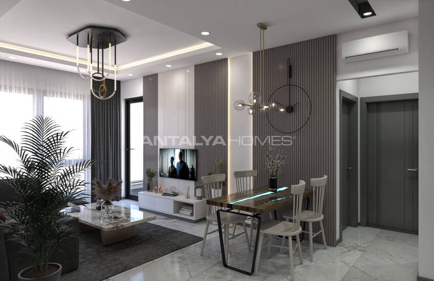 Alanya'da 3 Bloklu Sosyal Olanaklara Sahip Sitede Daireler 13