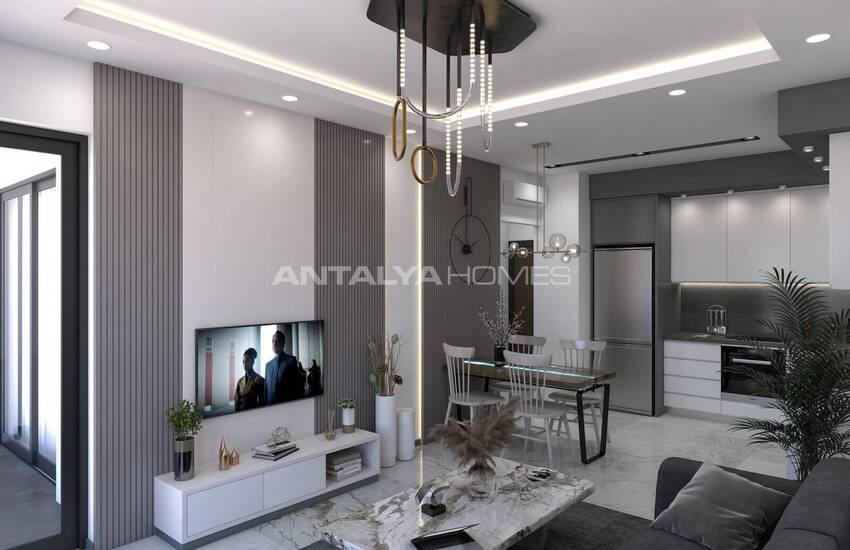 Alanya'da 3 Bloklu Sosyal Olanaklara Sahip Sitede Daireler 12