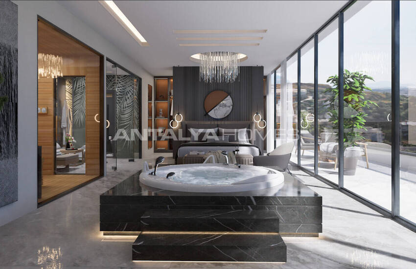Detached Sea and Castle View House in Alanya Antalya 37