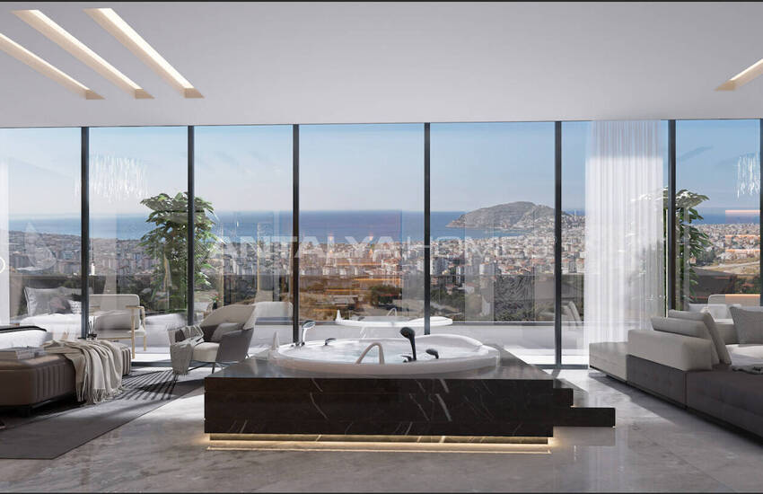 Detached Sea and Castle View House in Alanya Antalya 40