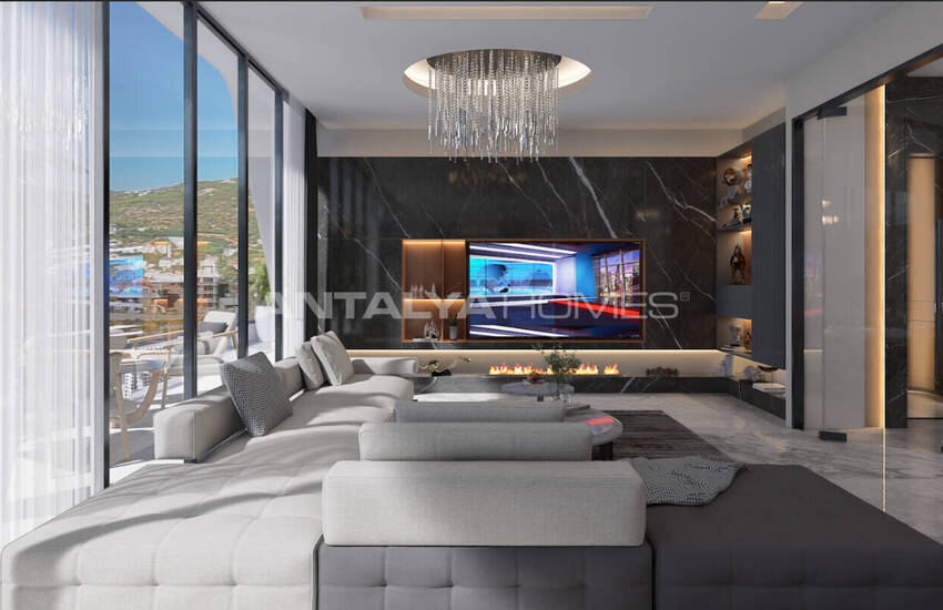 Detached Sea and Castle View House in Alanya Antalya 42