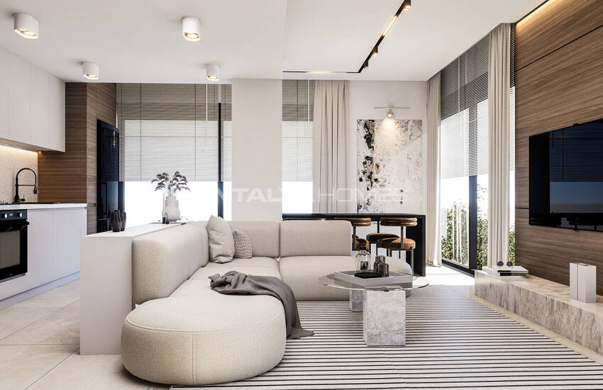 آپارتمان های شیک در یک مجتمع با استخر در نزدیکی دریا در فنر آنتالیا 11